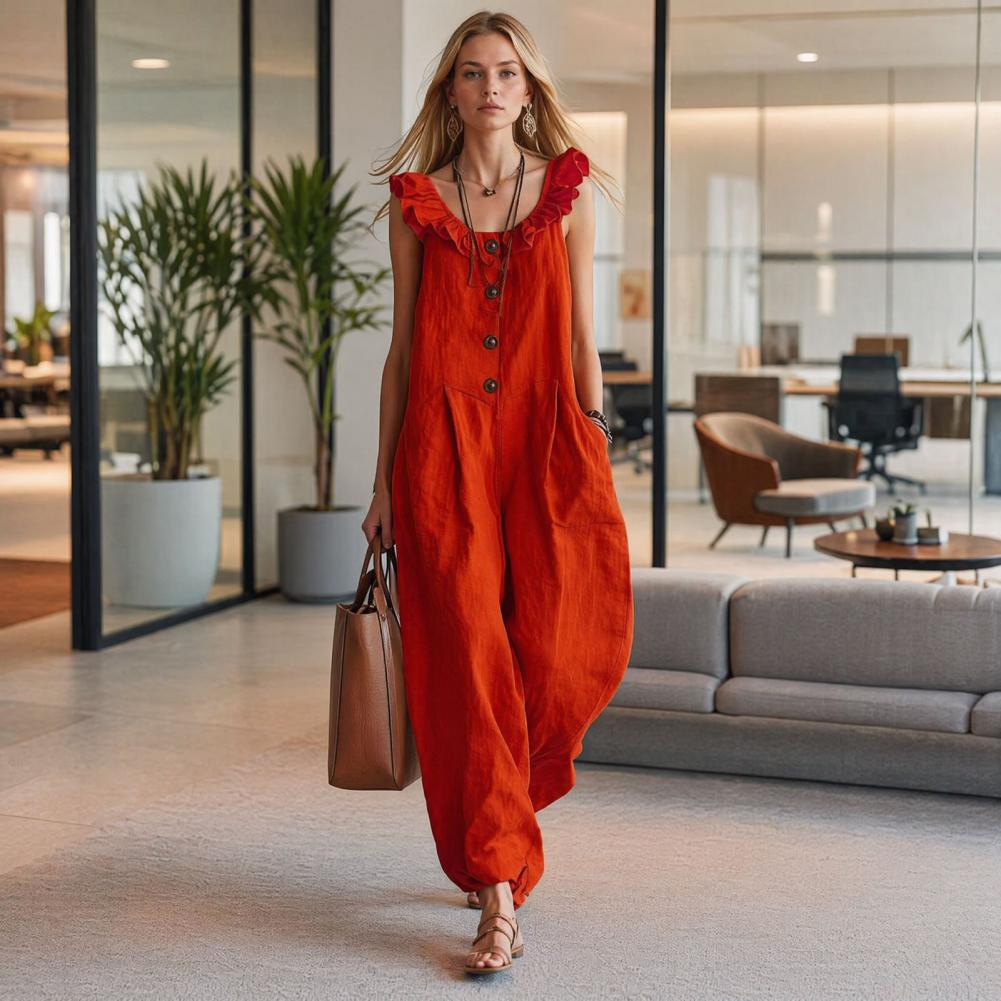 Women Jumpsuit Breathable Rela - Jumpsuit Linen Relaxed recensione e prezzo