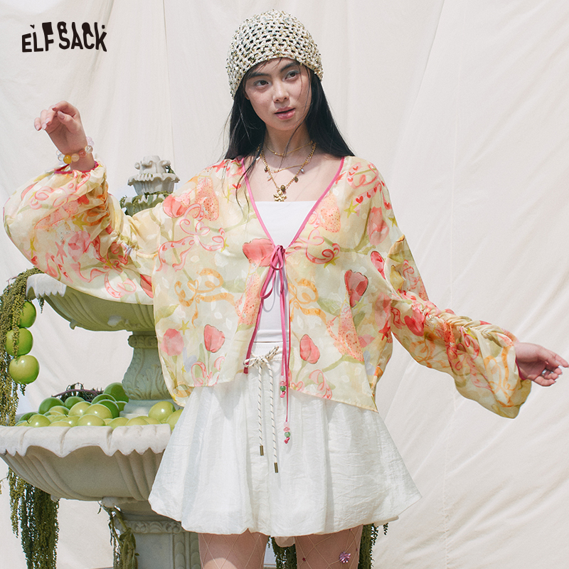 ELFSACK Floral Print Sheer Kim - Kimono Sheer Floral recensione e prezzo