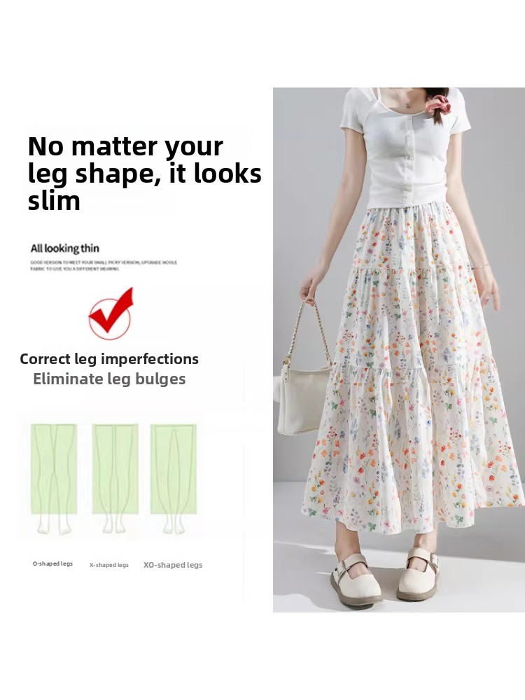 plus Size Floral Print A-Line  - Midi Skirt Floral recensione e prezzo