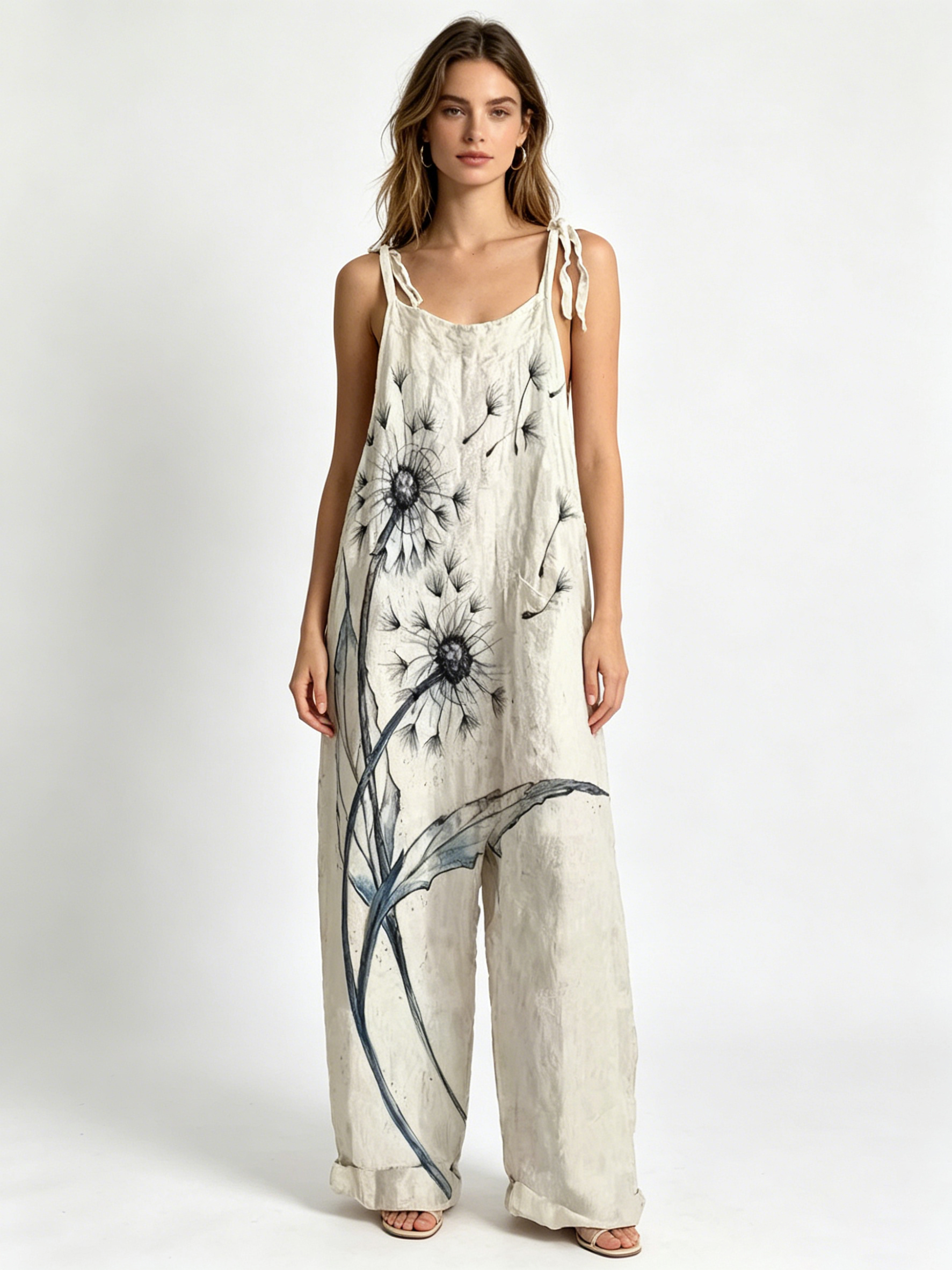 Oversized Baggy Watercolor Flo - Jumpsuit Linen Relaxed recensione e prezzo
