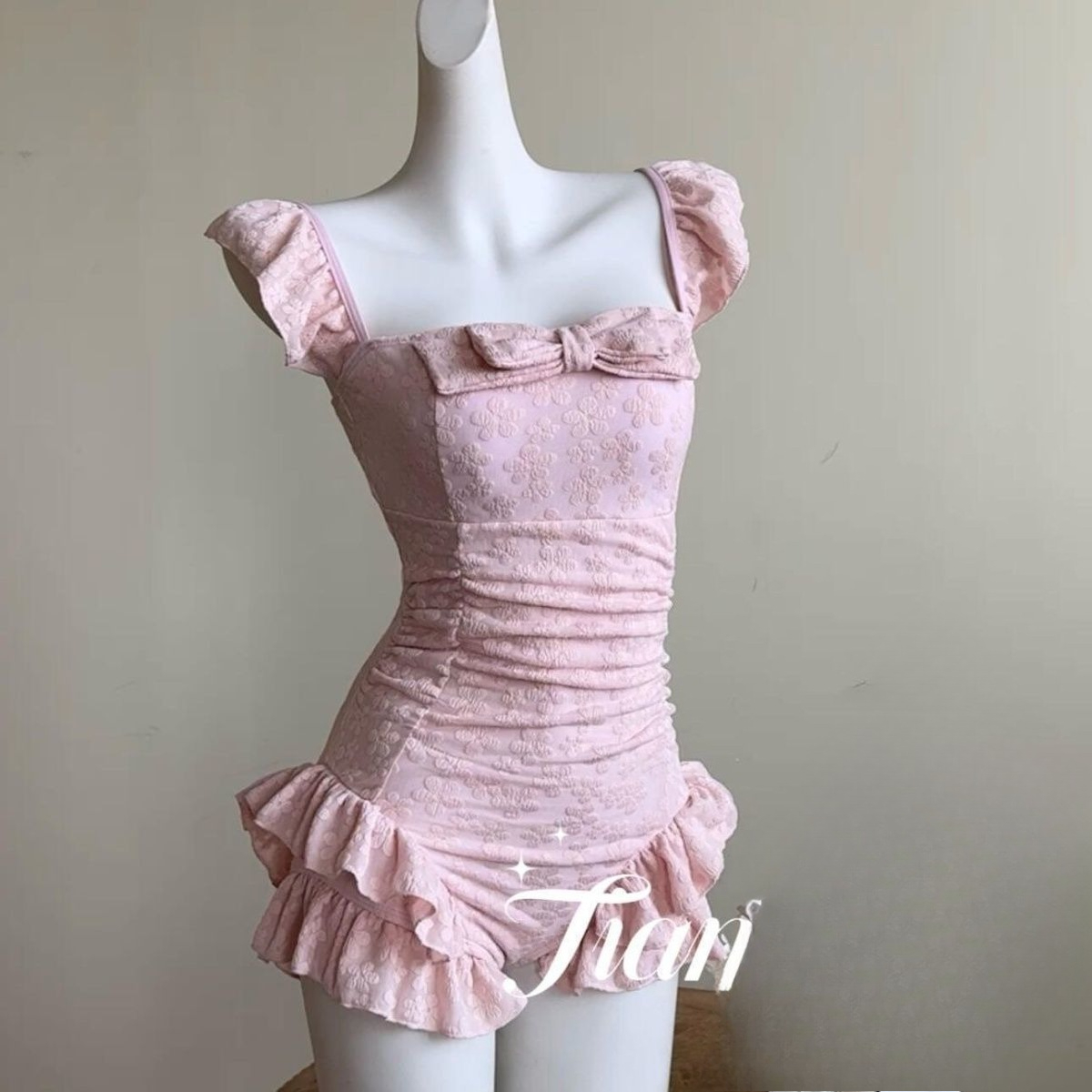 Swimsuit Women Pink Jacquard F - Swimsuit Bikini Ruched recensione e prezzo