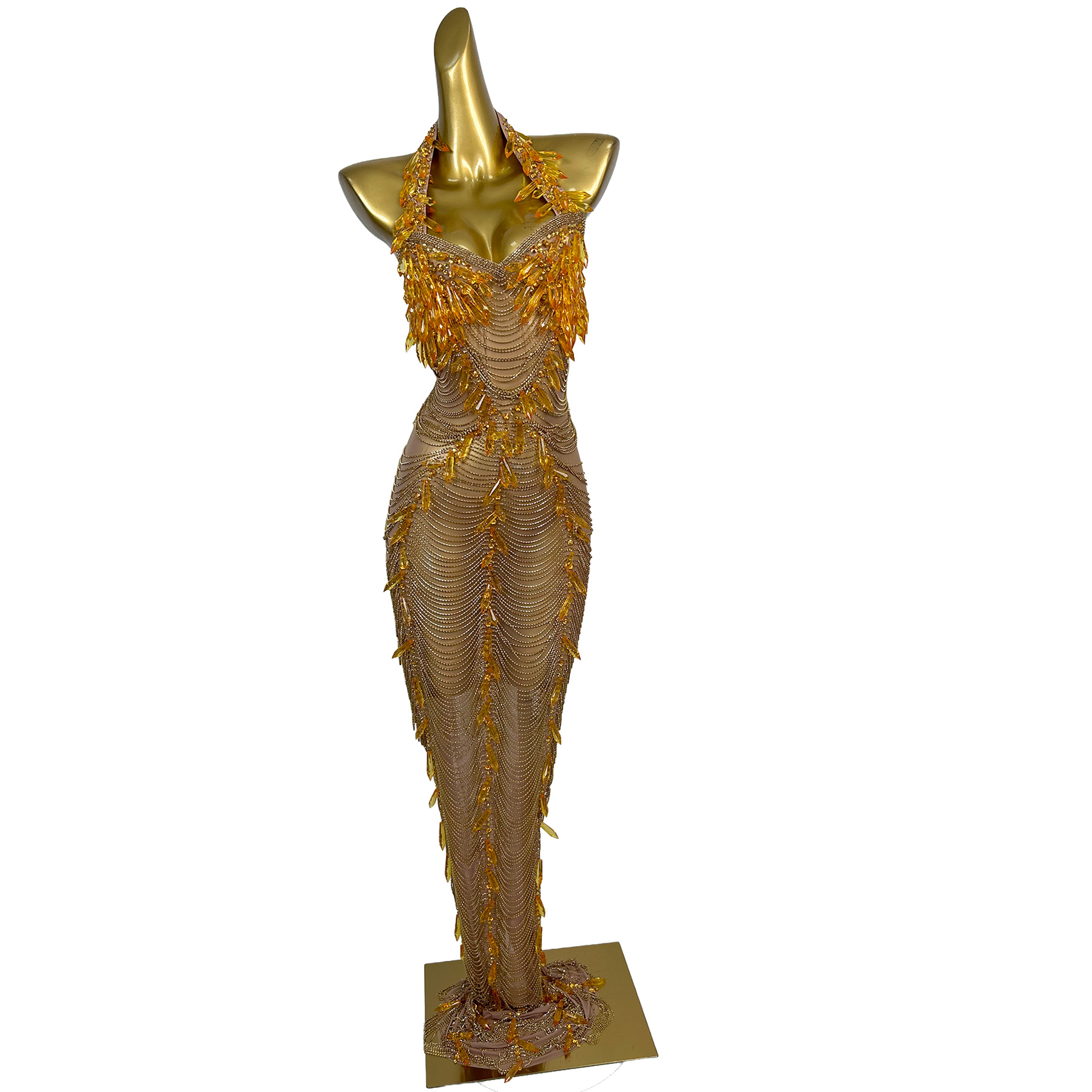 Ailisi Women Luxury Gold Cryst - Maxi Dress Halter recensione e prezzo