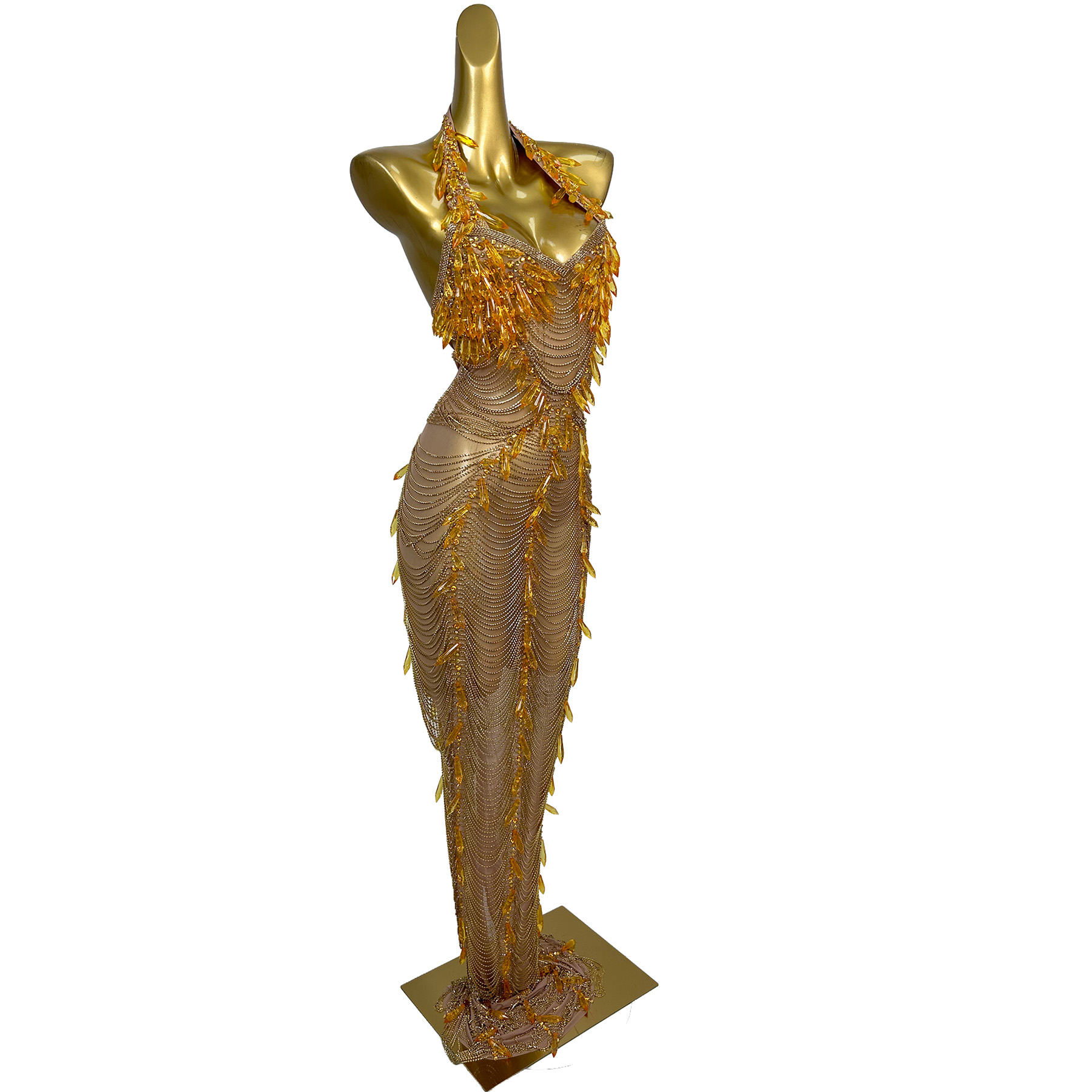 Ailisi Women Luxury Gold Cryst - Maxi Dress Halter recensione e prezzo