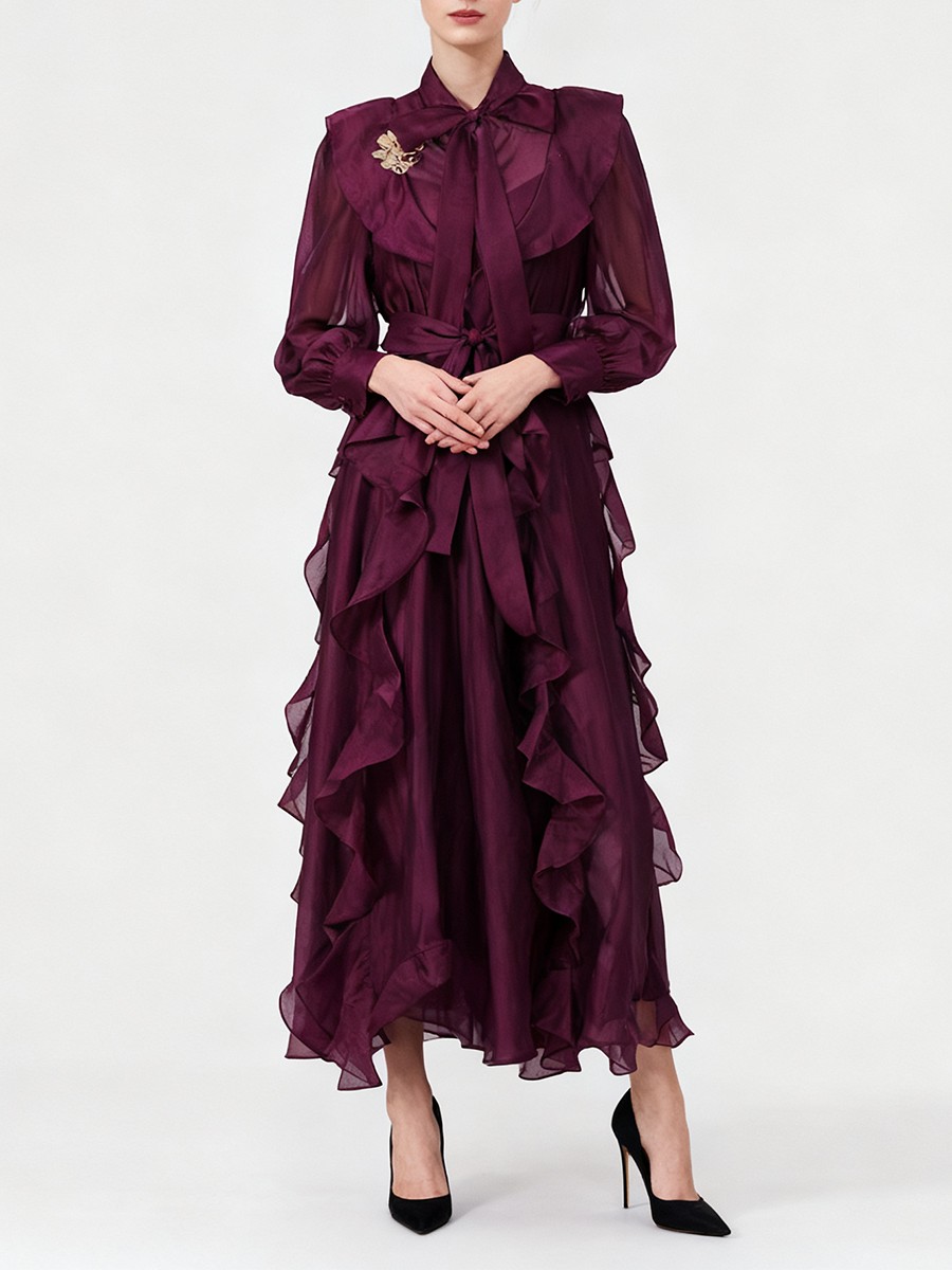 TWOTWINSTYLE Solid Spliced Ruf - Linen Dress Wrap recensione e prezzo