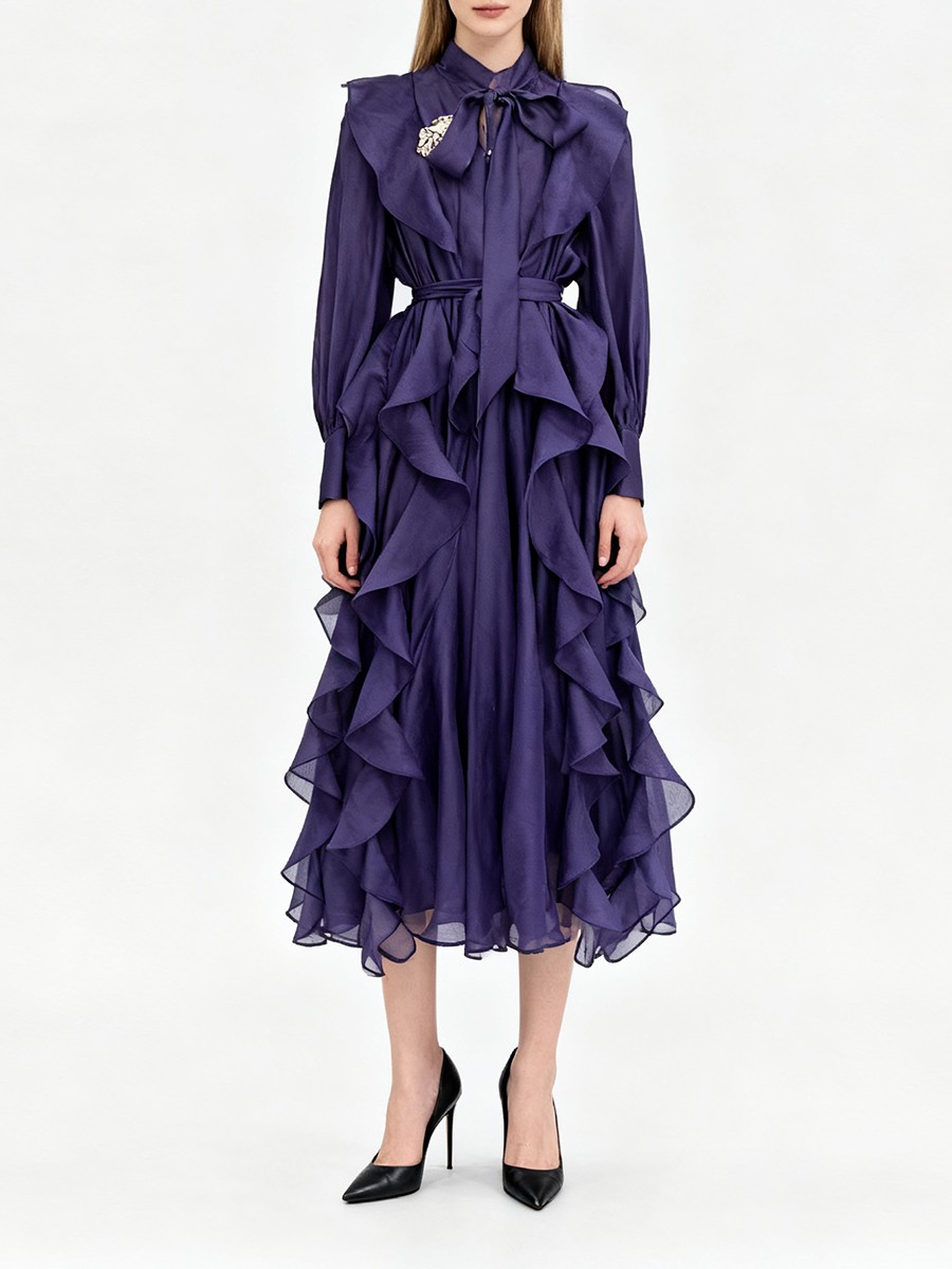 TWOTWINSTYLE Solid Spliced Ruf - Linen Dress Wrap recensione e prezzo