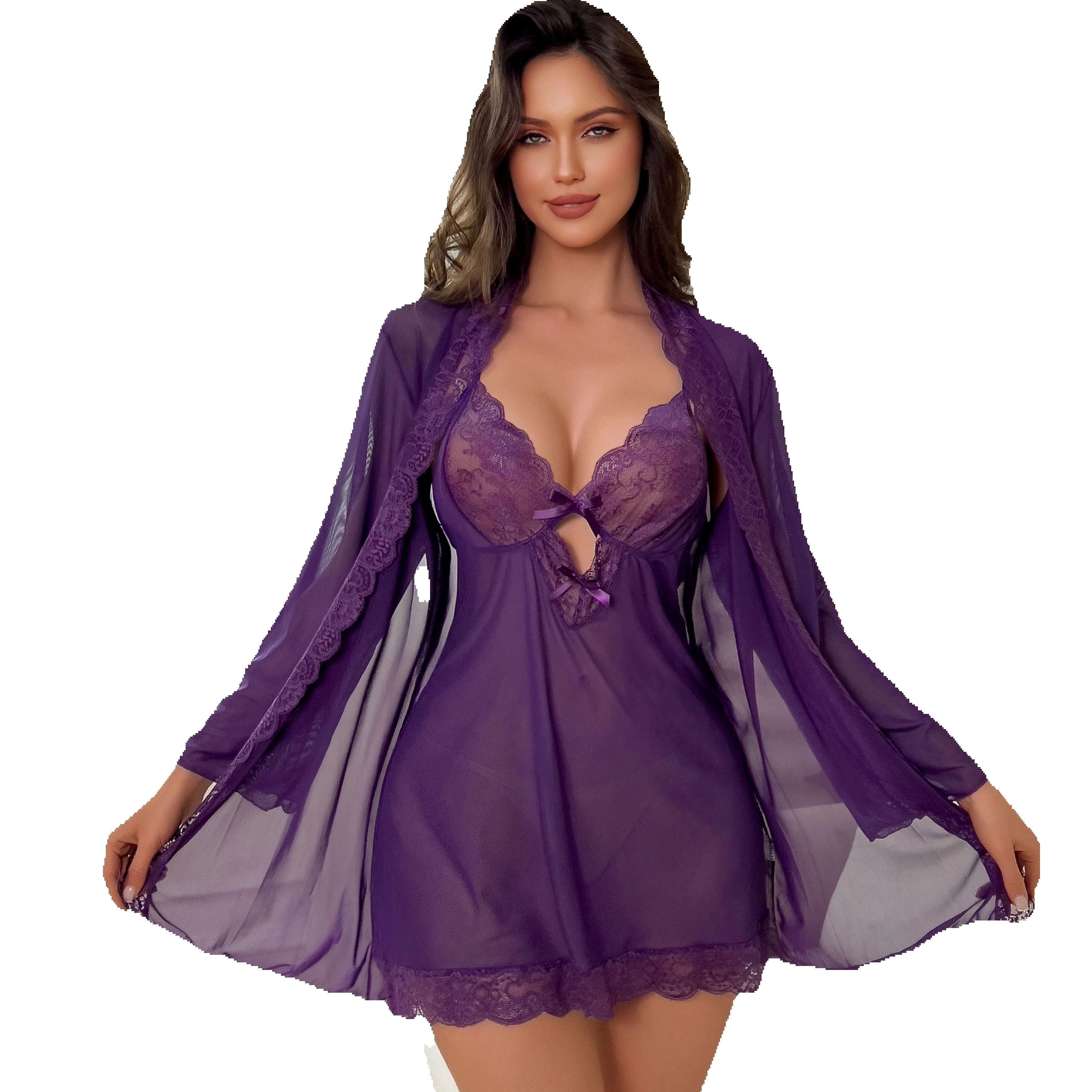 Women Sexy Lingerie Set Sheer  - Kimono Sheer Floral recensione e prezzo