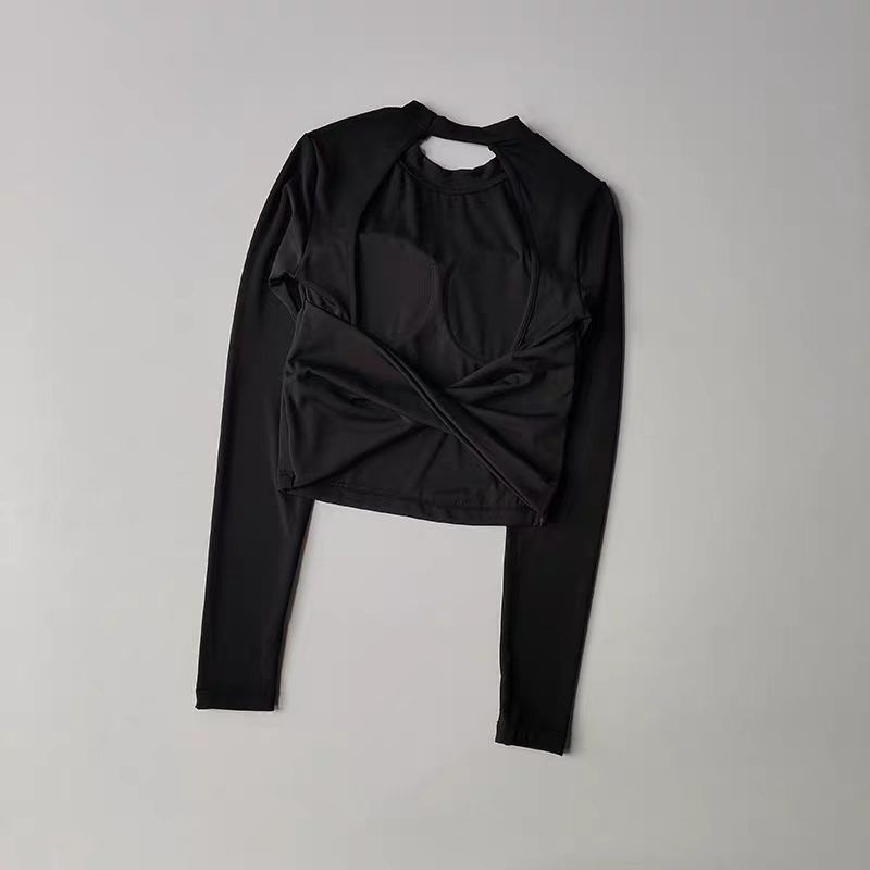 Women Long Sleeve Knotted Yoga - Crop Top Crochet recensione e prezzo
