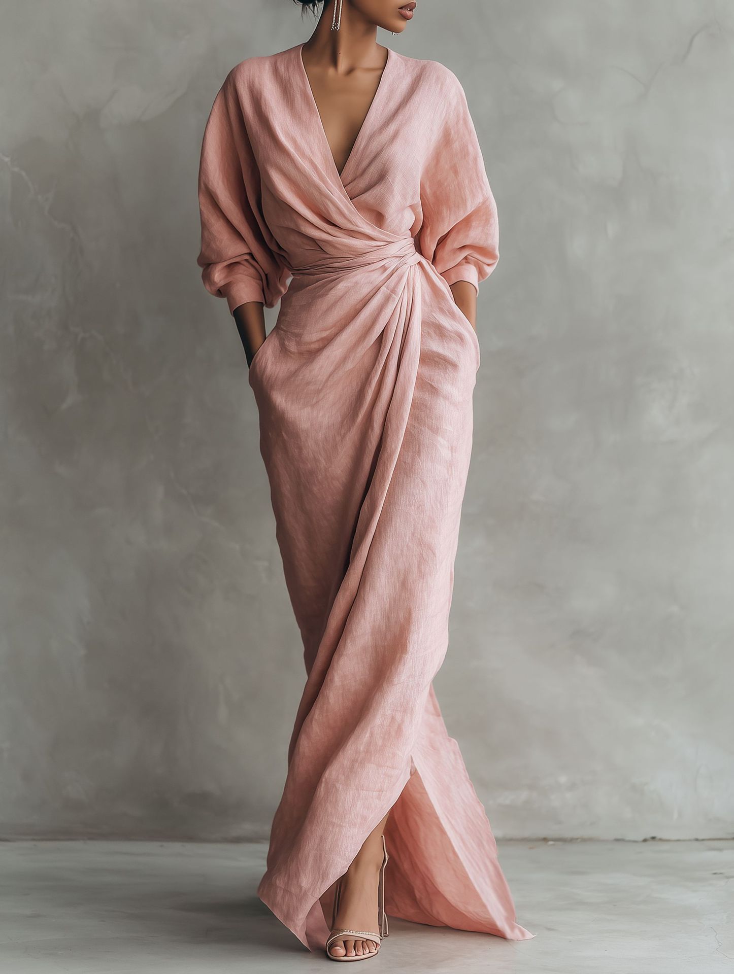 Women Linen Blend Wrap Maxi Dr - Linen Dress Wrap recensione e prezzo