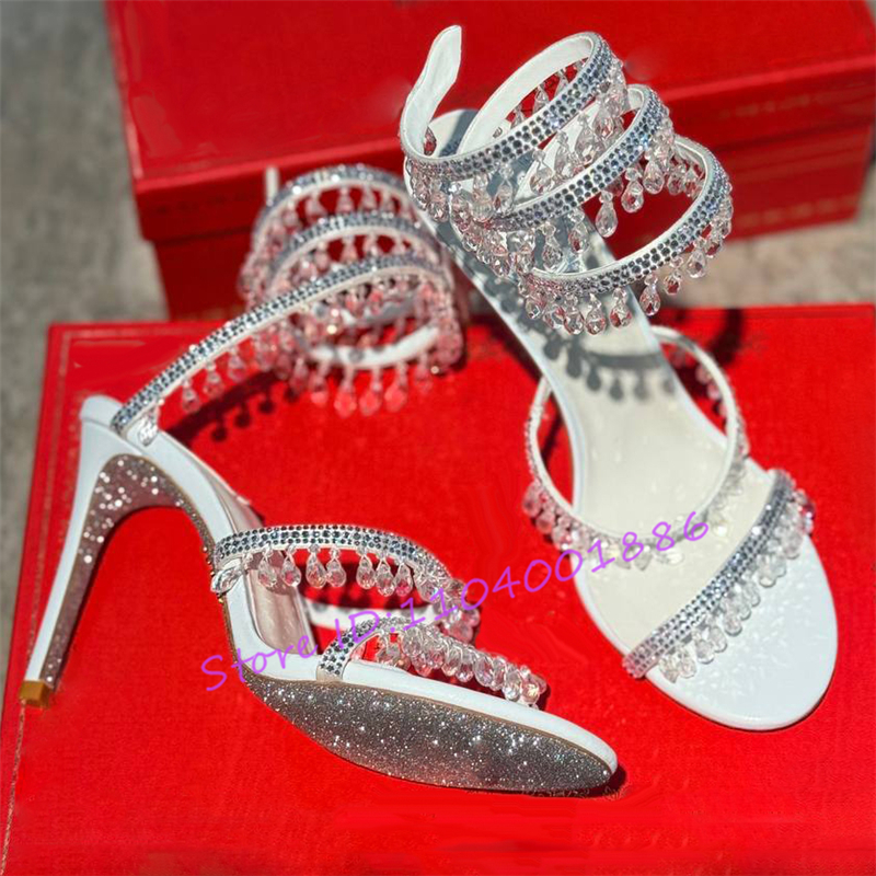 Rhinestone Snake Shape Ankle S - Sandal Strappy Heeled recensione e prezzo