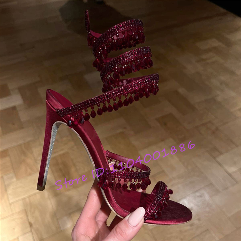 Rhinestone Snake Shape Ankle S - Sandal Strappy Heeled recensione e prezzo