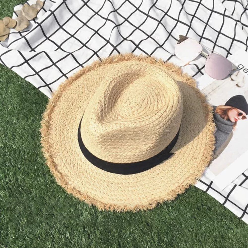 new Wide Brim Raffia Sun Hat f - Hat Floppy Wide recensione e prezzo