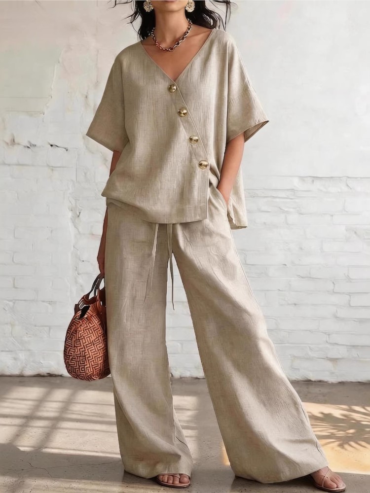 Casual Cotton Loose Pants Sets - Linen Pant Wide recensione e prezzo
