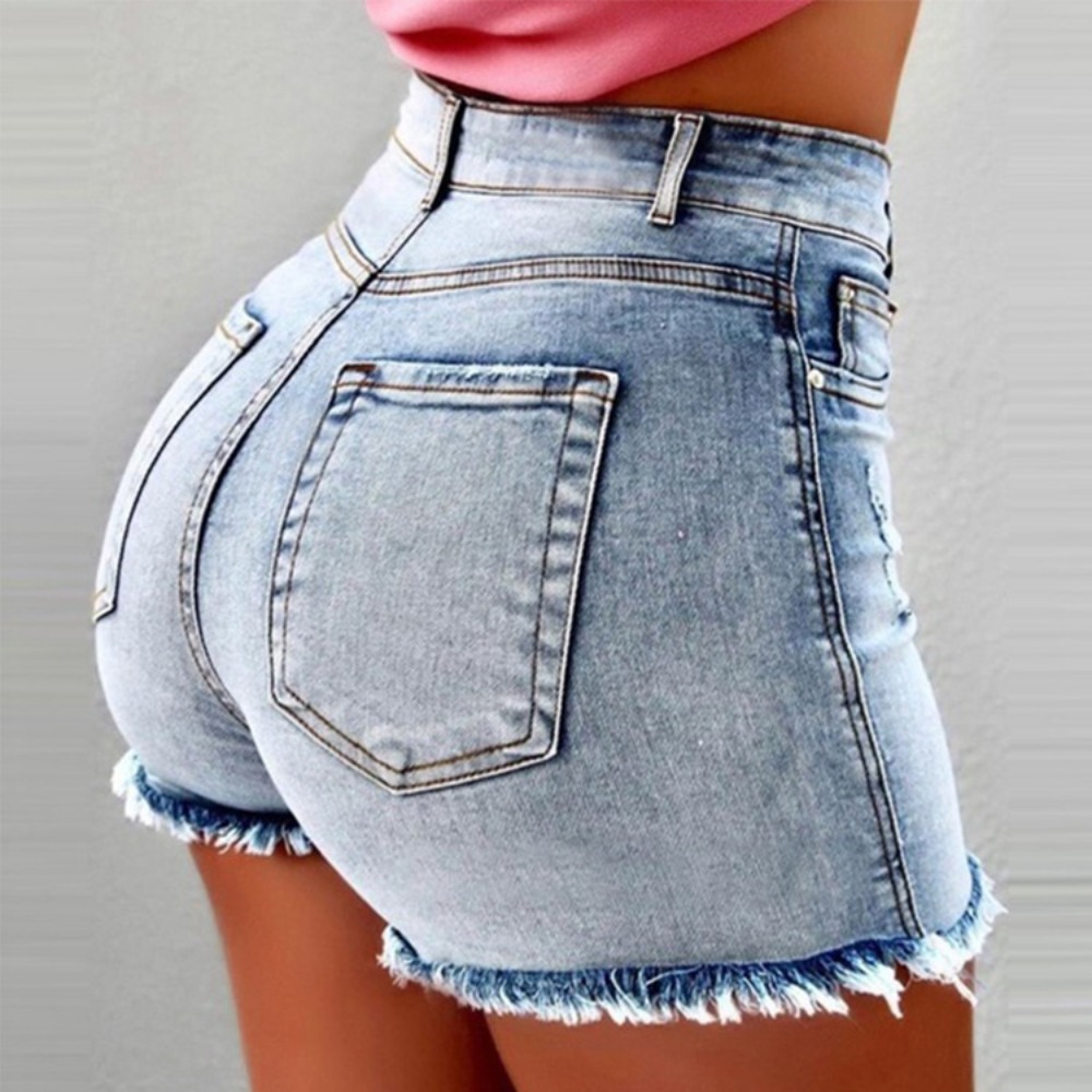 Women's High Waisted Denim Sho - Shorts Denim Frayed recensione e prezzo