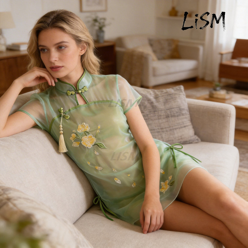 LiSM Women's Cheongsam Pajamas - Kimono Sheer Floral recensione e prezzo