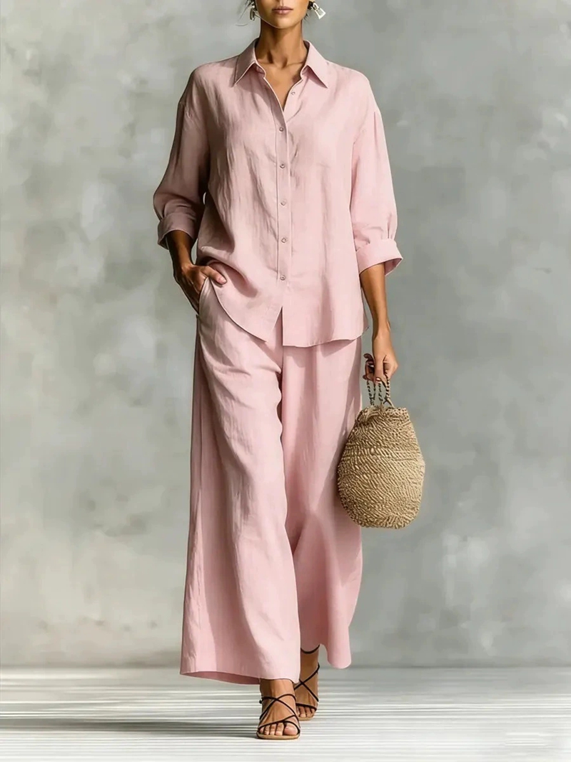 Women's New 7-Sleeve Shirt & W - Linen Pant Wide recensione e prezzo
