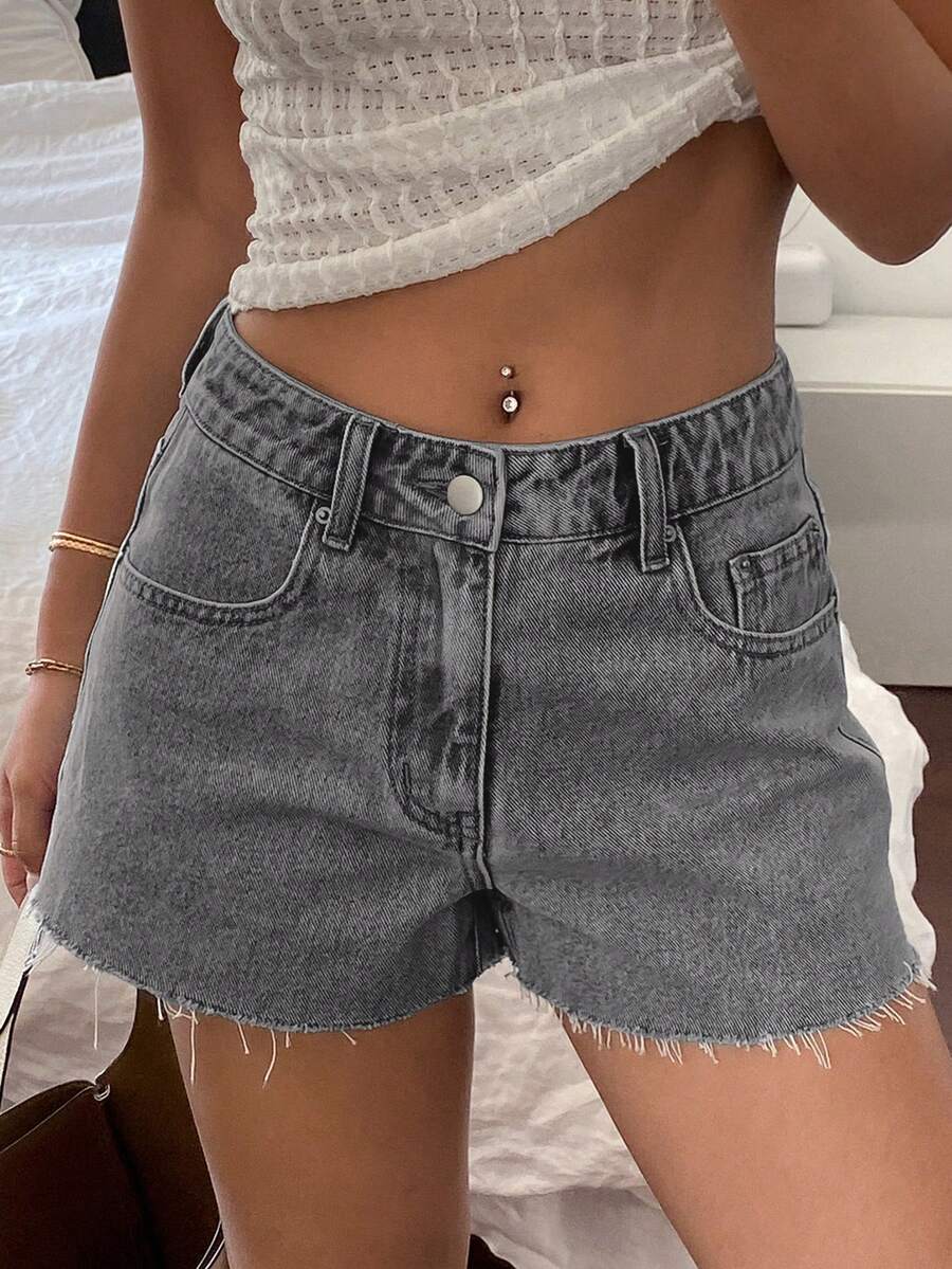 Women Casual Vintage Wash Deni - Shorts Denim Frayed recensione e prezzo