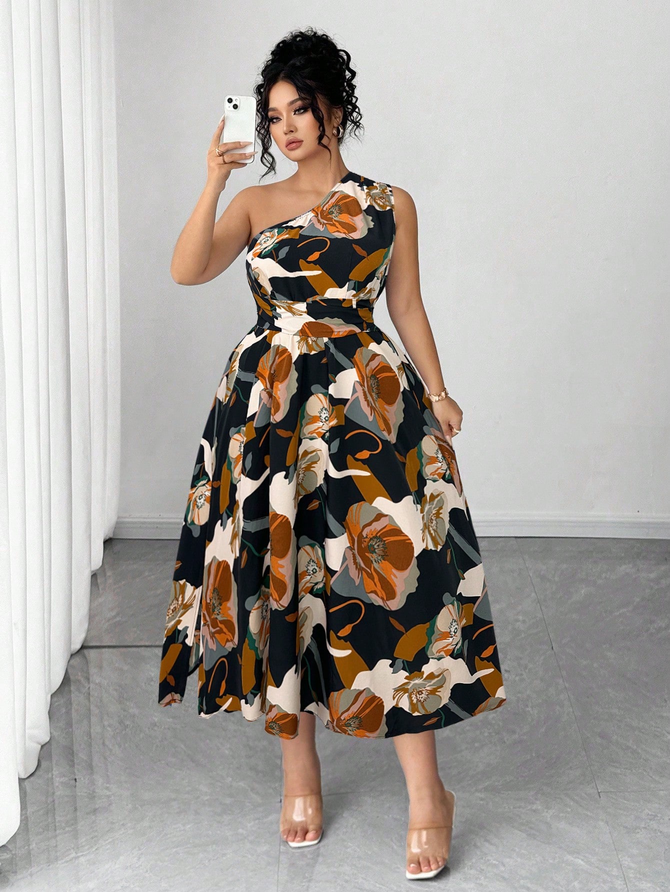 Asymmetrical One-Shoulder Flor - Midi Skirt Floral recensione e prezzo
