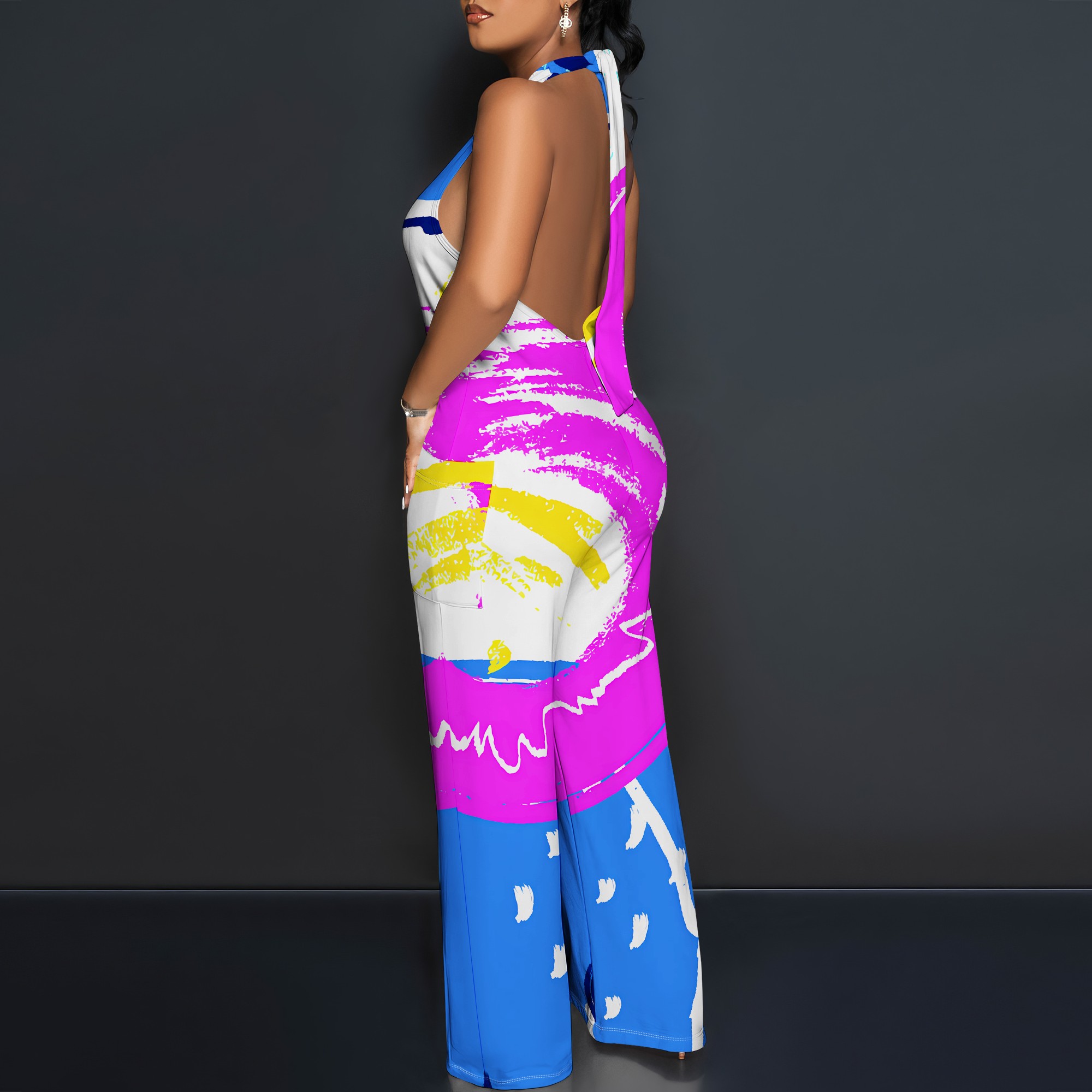 Bold Abstract Brushstroke Halt - Maxi Dress Halter recensione e prezzo