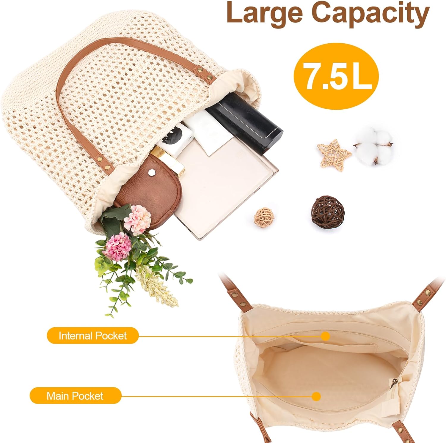 Crochet Beach Bag Purse, Boho  - Tote Bag Beach recensione e prezzo