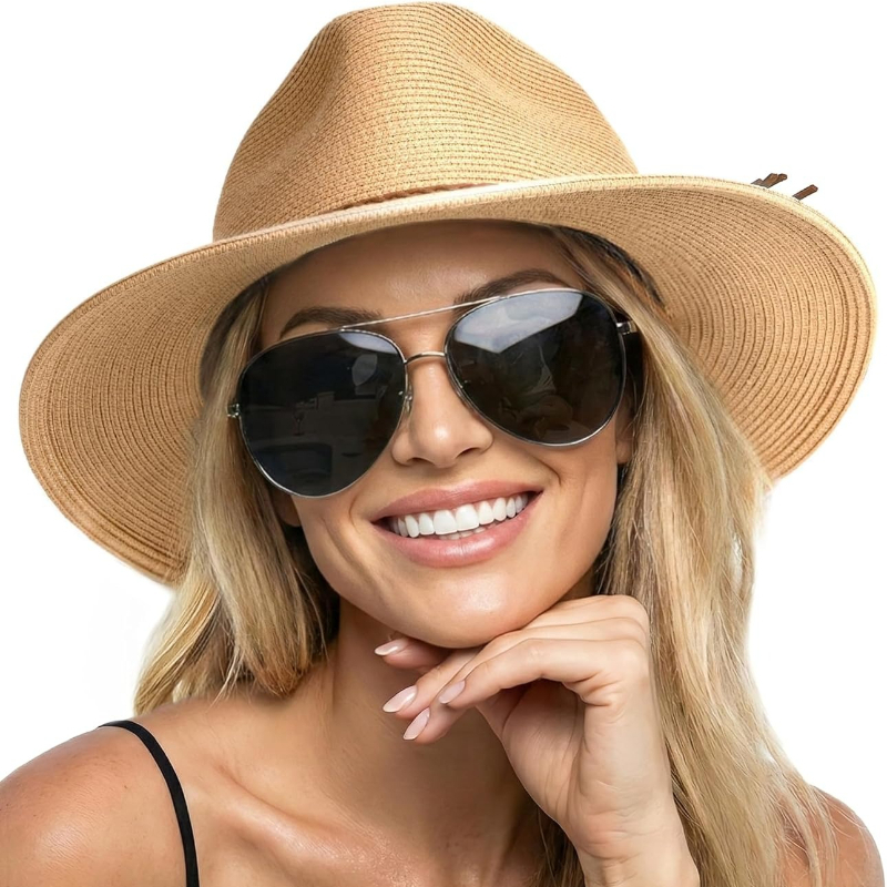 1pc Summer Straw Beach Sun Hat - Hat Floppy Wide recensione e prezzo