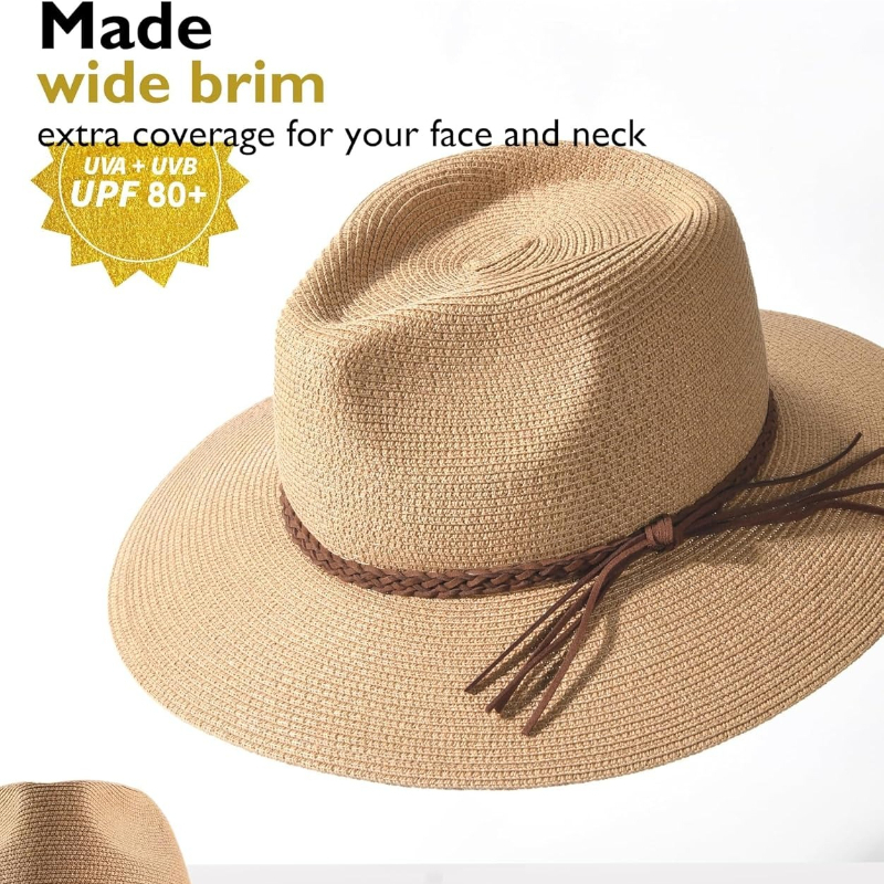 1pc Summer Straw Beach Sun Hat - Hat Floppy Wide recensione e prezzo