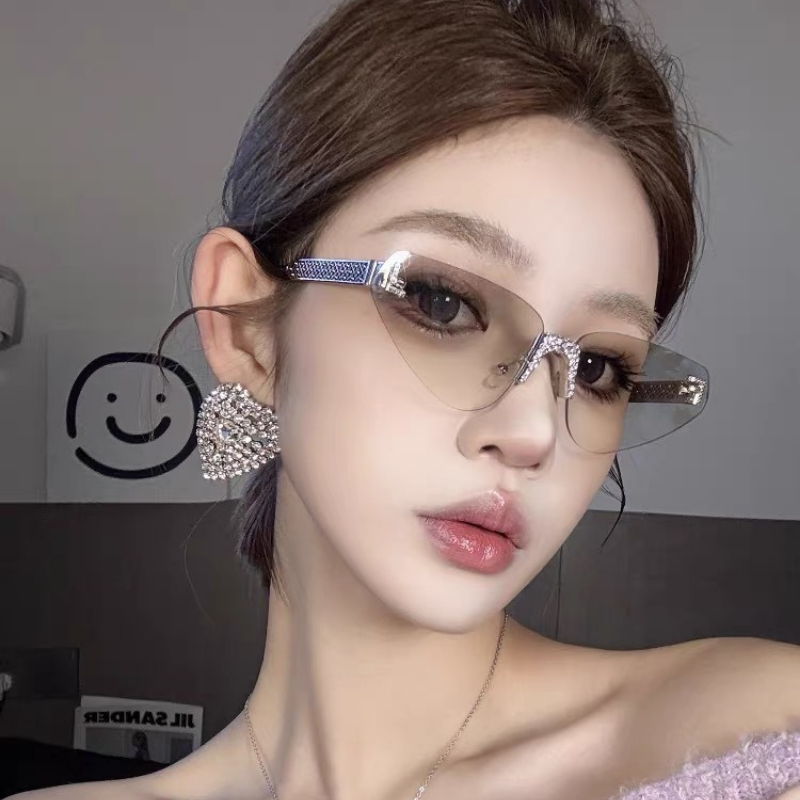 Women's Sexy Cat Eye Rimless R - Sunglasses Cat Eye recensione e prezzo