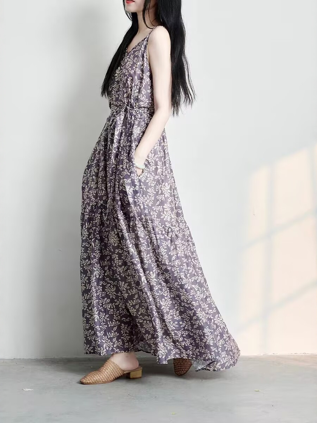 Elegant Japanese Style plus Si - Linen Dress Wrap recensione e prezzo