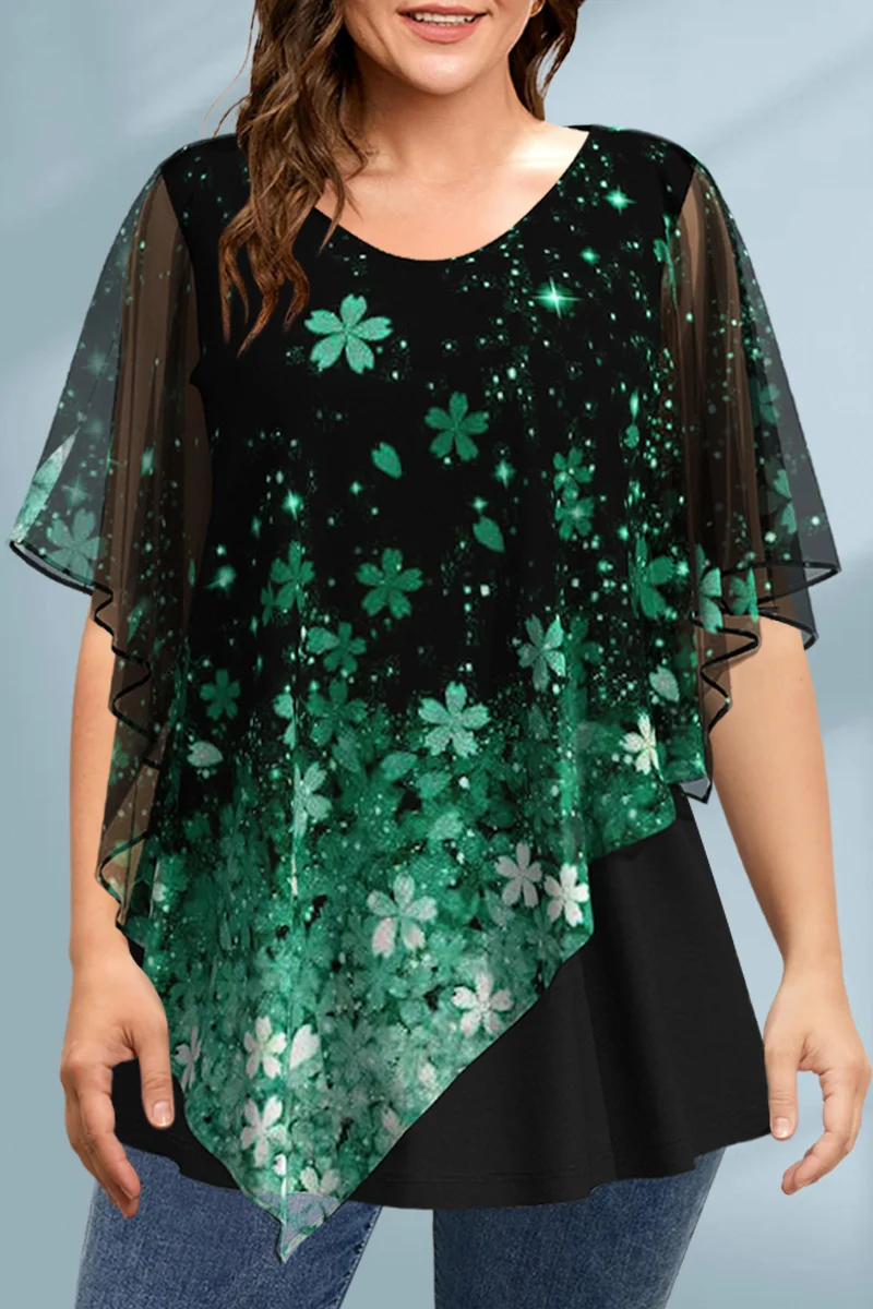 Women's Plus Size Blouse Chiff - Romper Floral Print recensione e prezzo