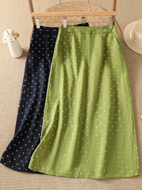 High Waist Floral Half Skirt T - Midi Skirt Floral recensione e prezzo