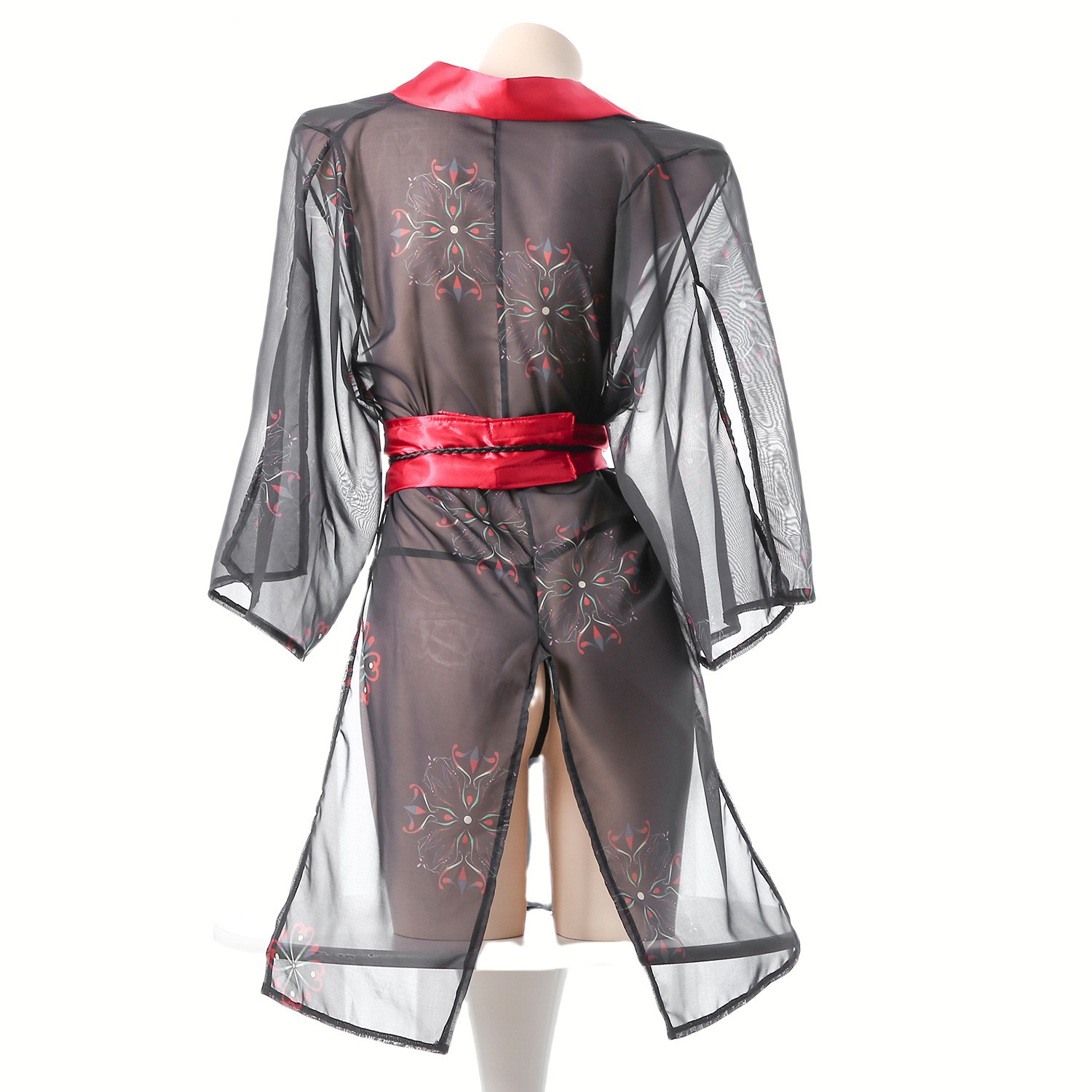 Women's Black Sheer Mesh Japan - Kimono Sheer Floral recensione e prezzo