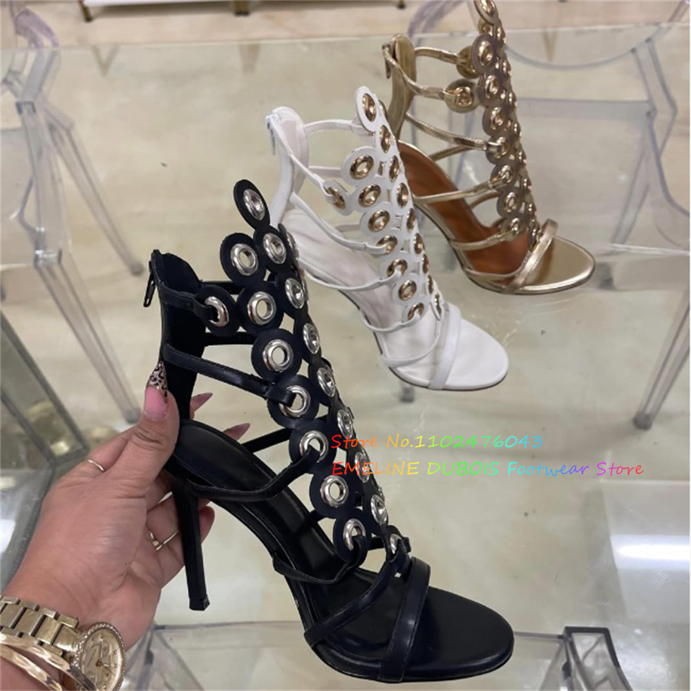 Gold Metal Circle Decor High H - Sandal Strappy Heeled recensione e prezzo