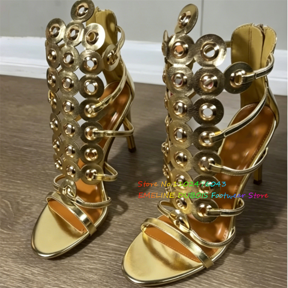Gold Metal Circle Decor High H - Sandal Strappy Heeled recensione e prezzo
