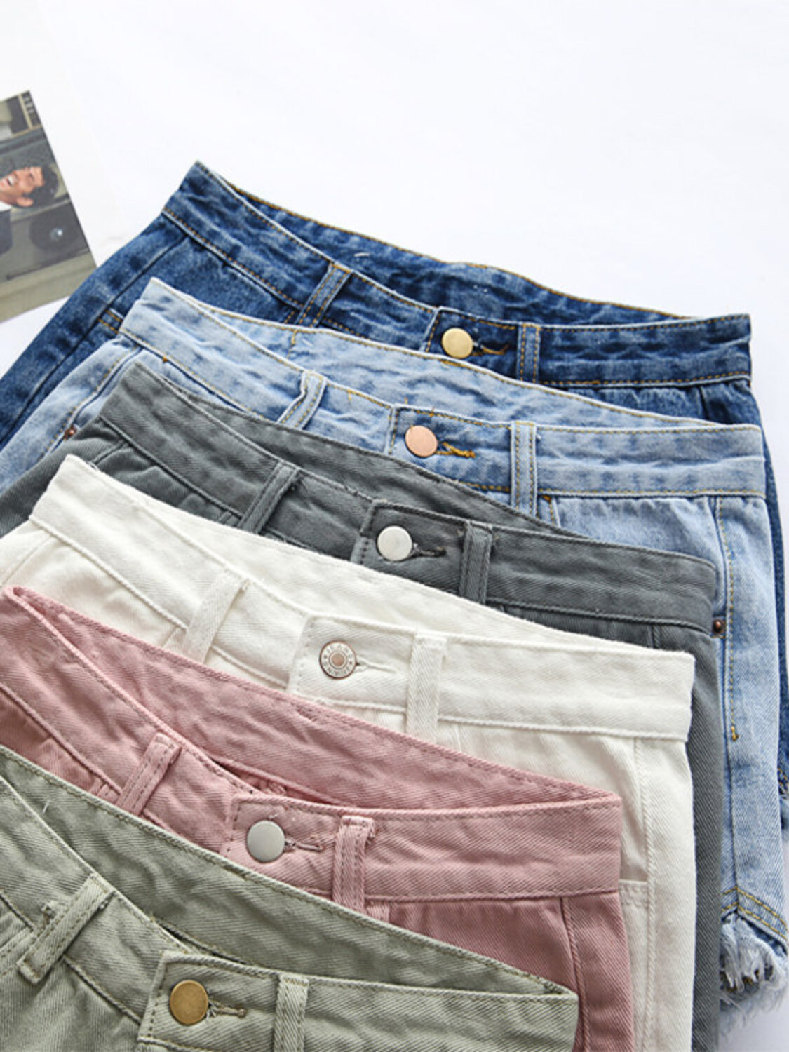 Women's High Waist Denim Short - Shorts Denim Frayed recensione e prezzo