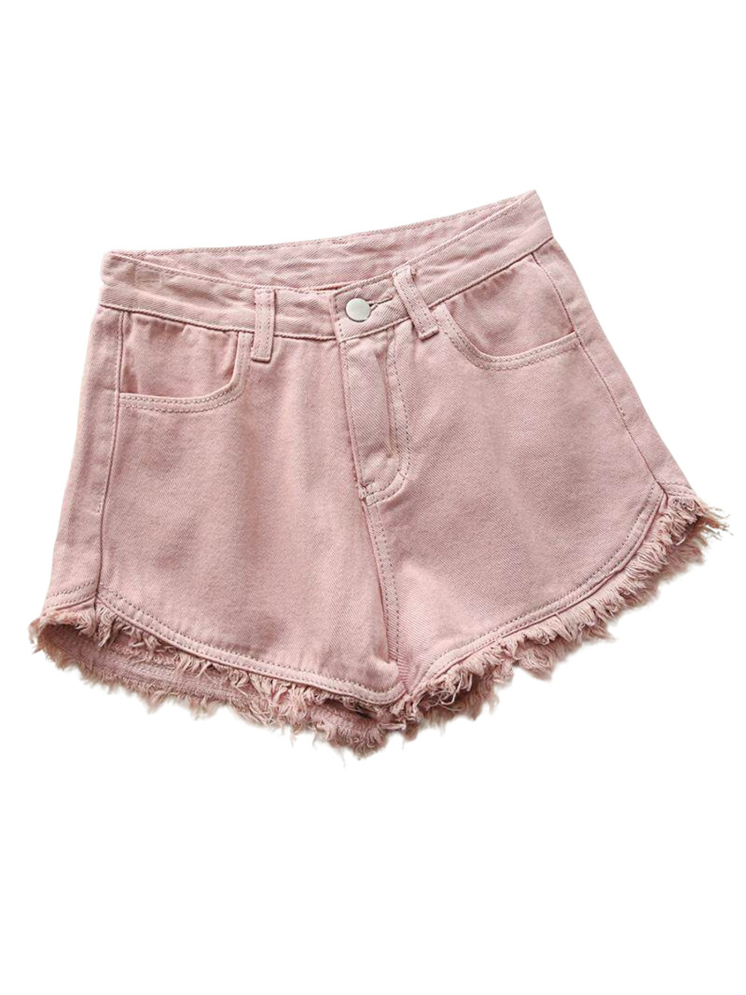 Women's High Waist Denim Short - Shorts Denim Frayed recensione e prezzo