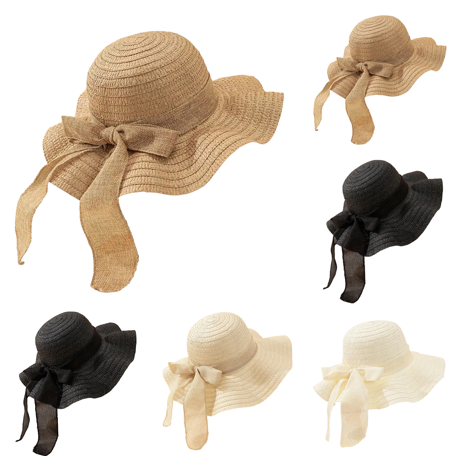 Women Bowknot Sun Hat Wide Bri - Hat Floppy Wide recensione e prezzo