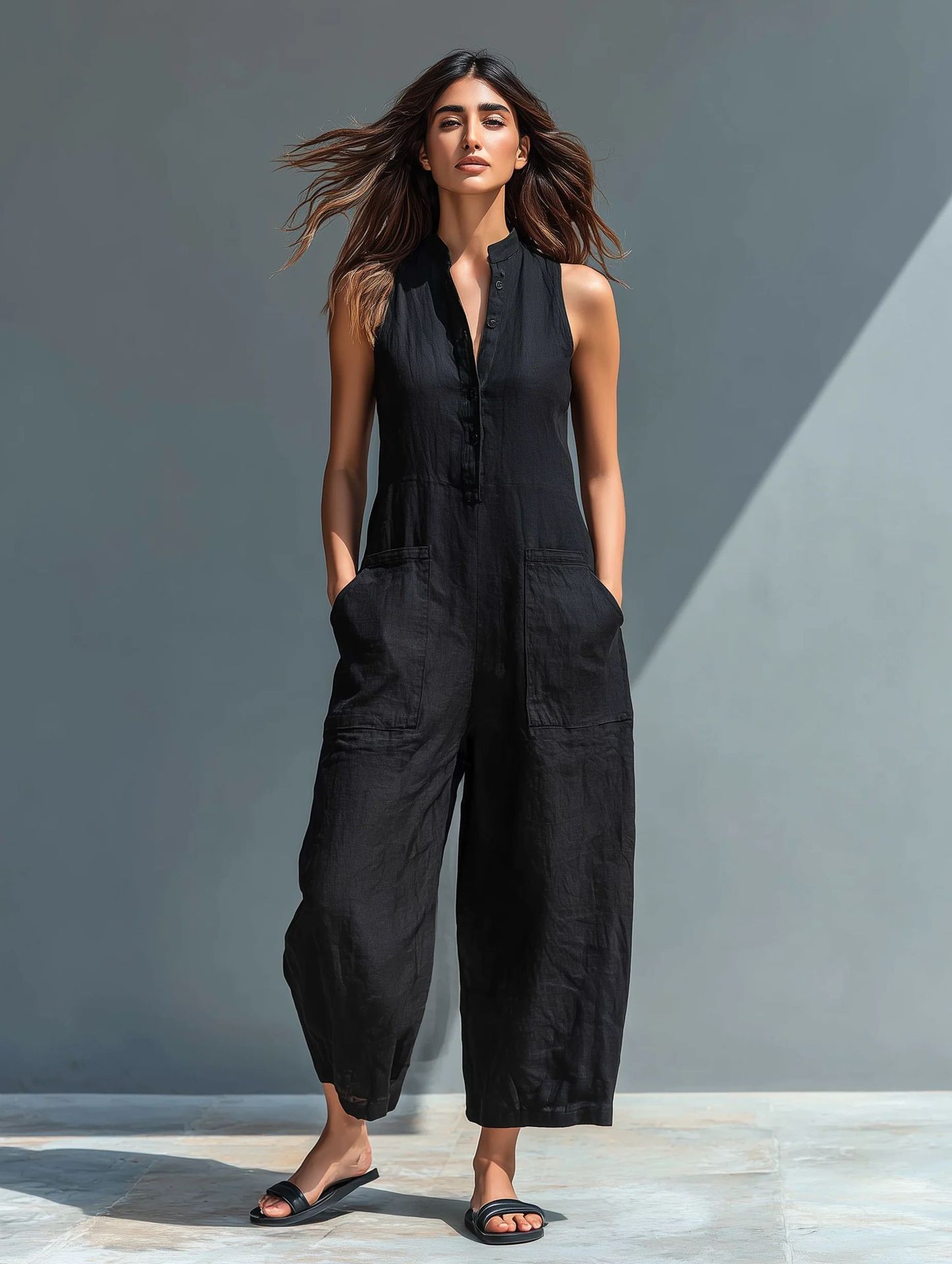 Summer Women's Clothing Sleeve - Jumpsuit Linen Relaxed recensione e prezzo