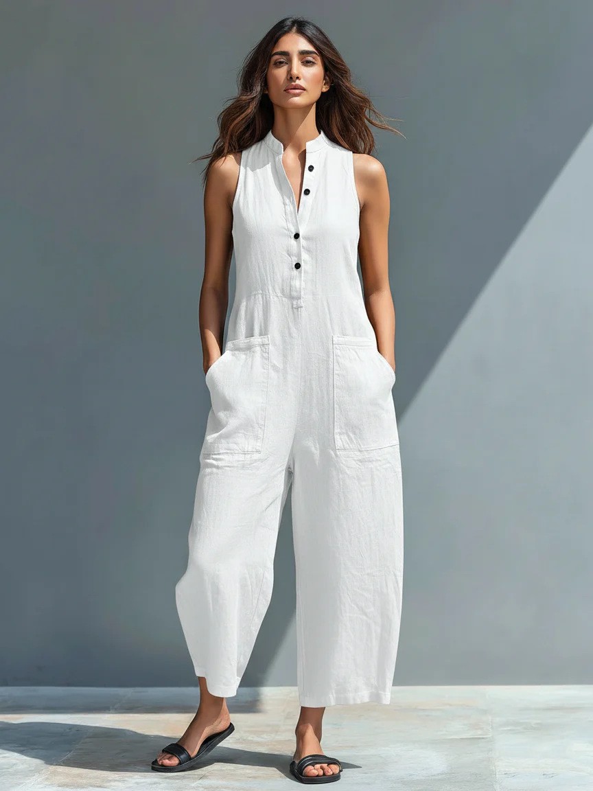 Summer Women's Clothing Sleeve - Jumpsuit Linen Relaxed recensione e prezzo