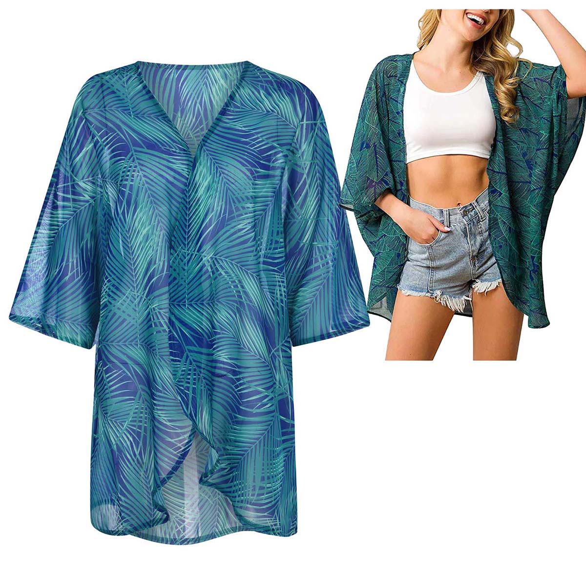 Women's Loose Sheer Chiffon Ki - Kimono Sheer Floral recensione e prezzo