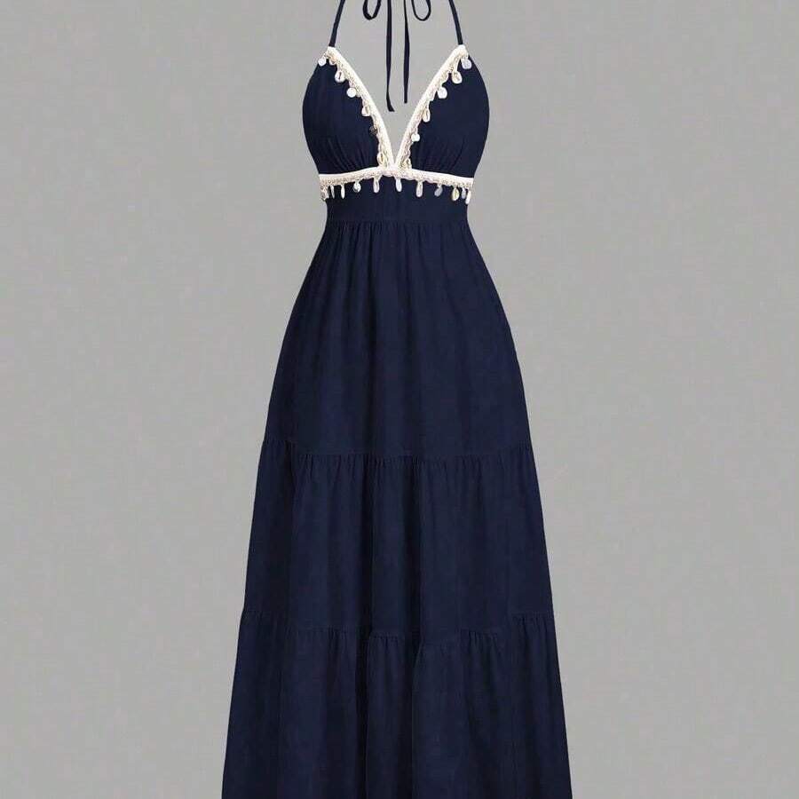 Womens Halter Neck Tiered Maxi - Maxi Dress Halter recensione e prezzo