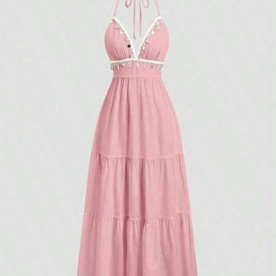 Womens Halter Neck Tiered Maxi - Maxi Dress Halter recensione e prezzo